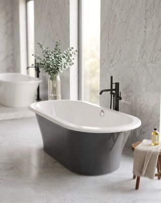 Baignoire Dolce bicolore blanc et gris 177 x 82 cm