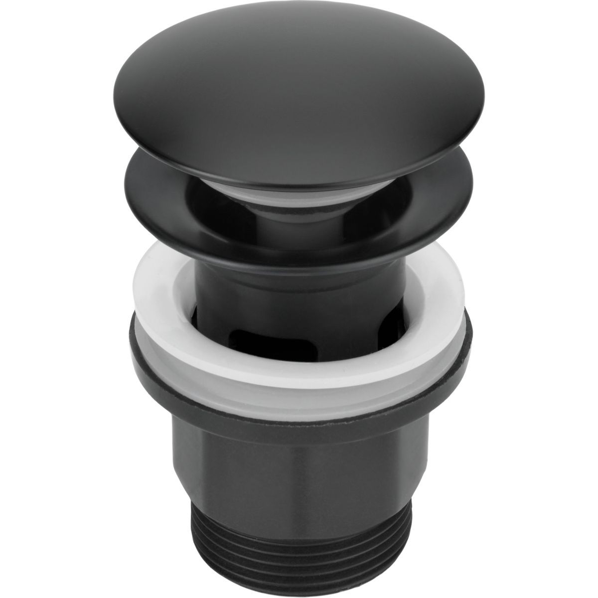Deante Click-Clack Sink Drain with Overflow in Matte Black