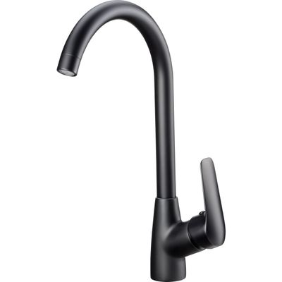 Robinet de cuisine Deante Boro 340 en noir mat avec cartouche en céramique et bec pivotant.
