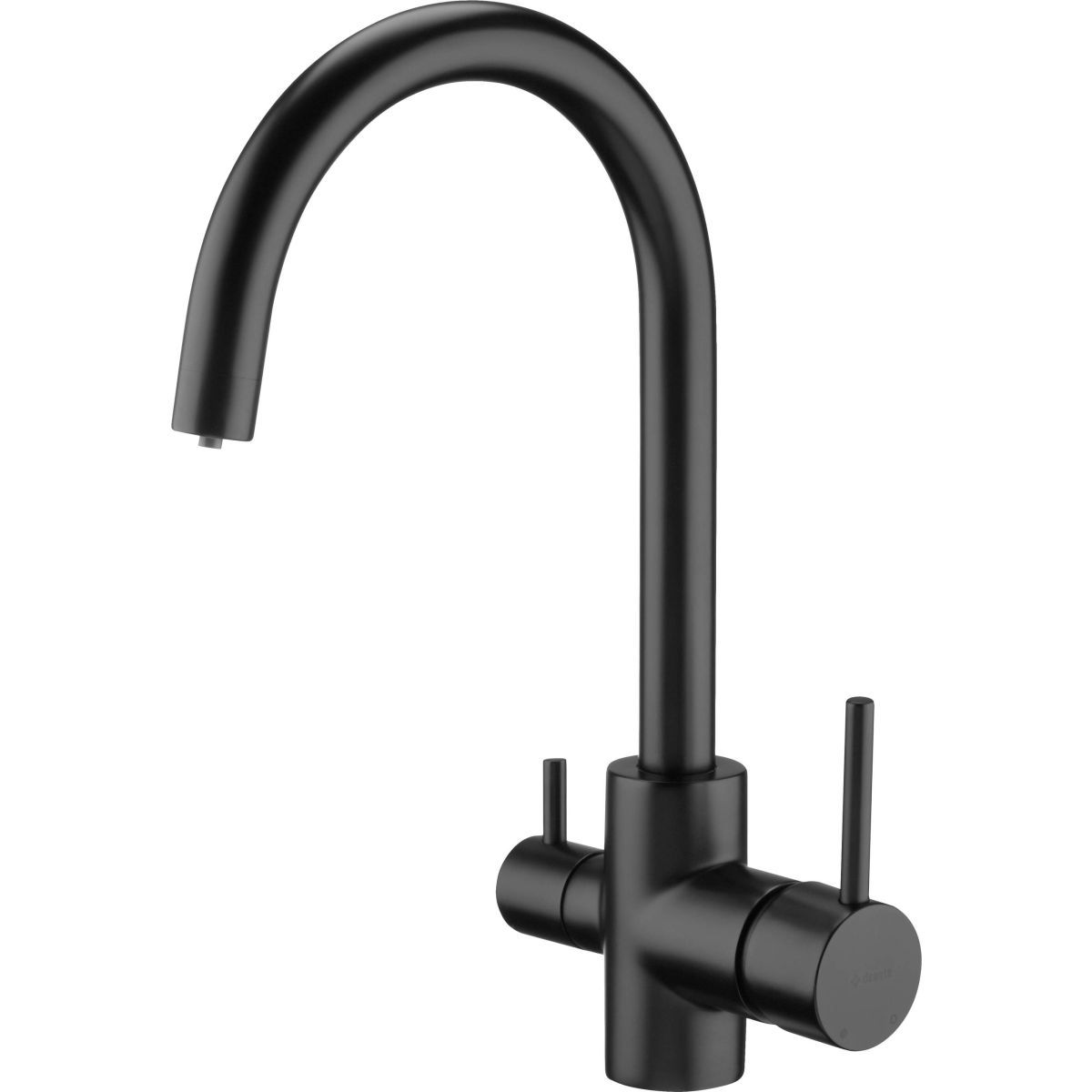 Deante Matte Black Kitchen Mixer with 3-Way Connection for Osmosis System