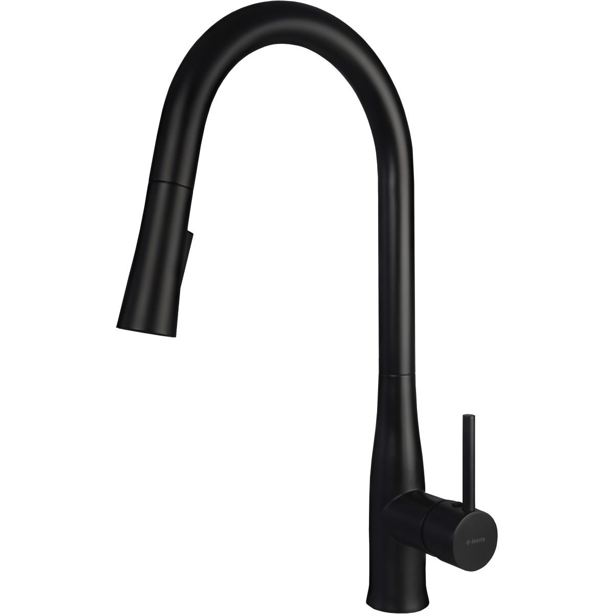 Deante Lukrecja Kitchen Mixer with Pull-Out Spray in Matte Black