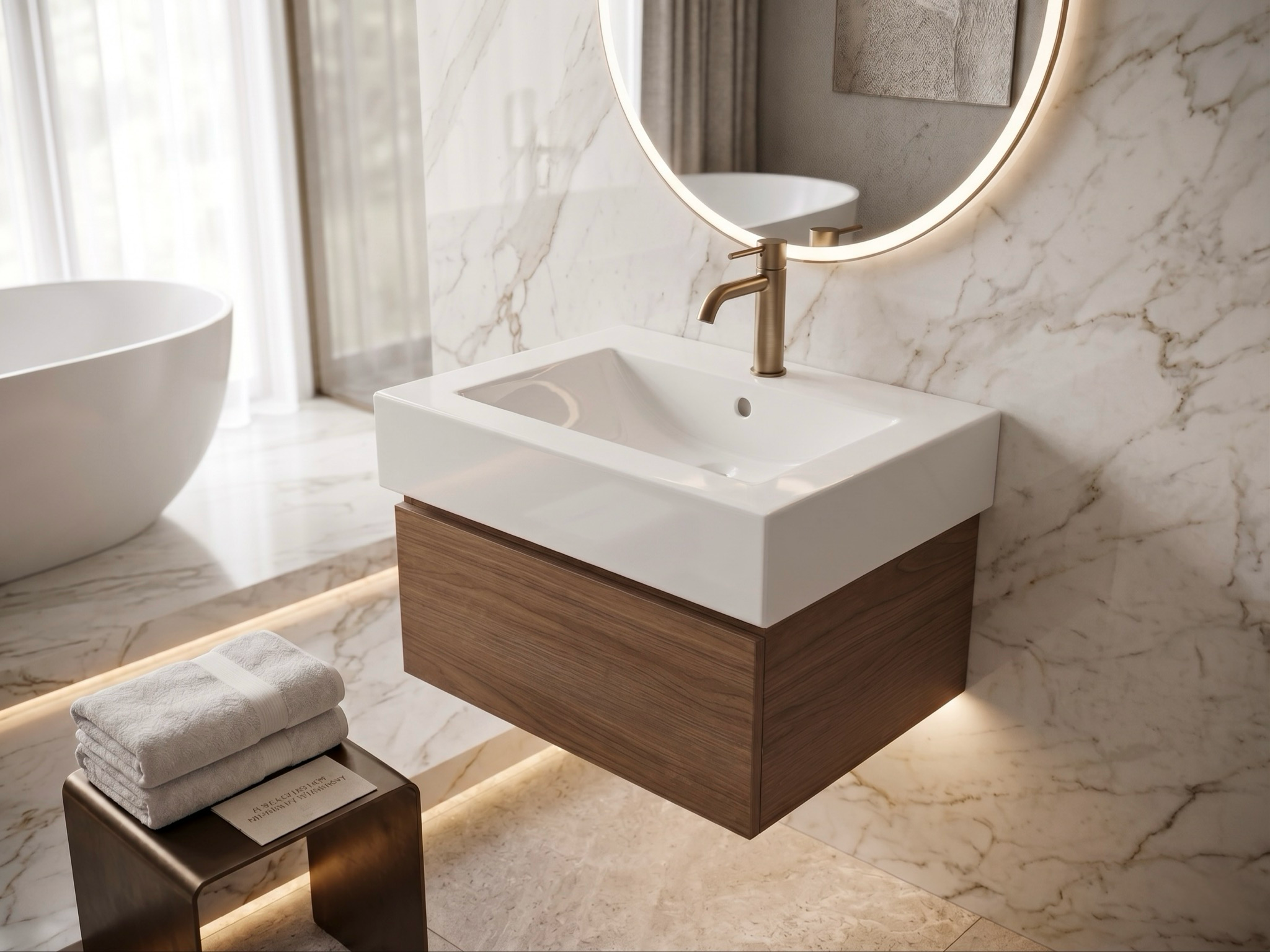 Meuble de salle de bains Livia 60 cm à un tiroir (sans vasque) - vue 2