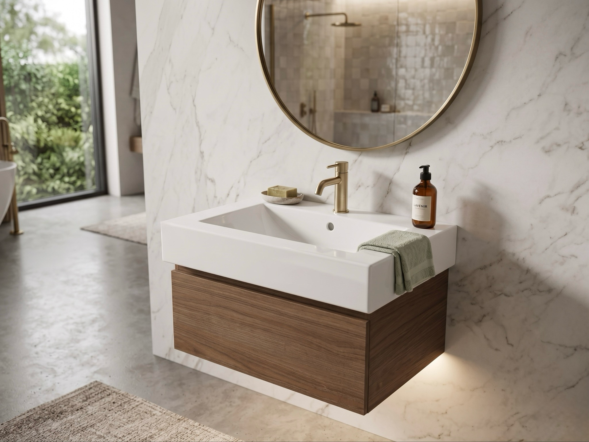 Meuble de salle de bains Livia 60 cm à un tiroir (sans vasque) - vue 3