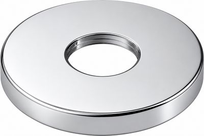 Rosace chromée Hansgrohe Axor pour mitigeurs de baignoire sur pied, design rond avec trou central.