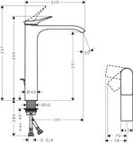 Vivenis Mtigeur de lavabo 250 CoolStart avec garniture de vidage à tirette