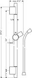 Unica Barre de douche S Puro 90 cm avec flexible de douche