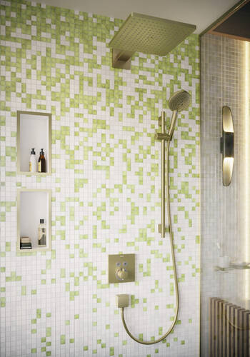 Barre de douche Hansgrohe Unica S Puro 90 cm, avec support de douchette et flexible 160 cm en bronze brossé - vue 2