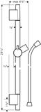 Unica Barre de douche S Puro 65 cm avec flexible de douche