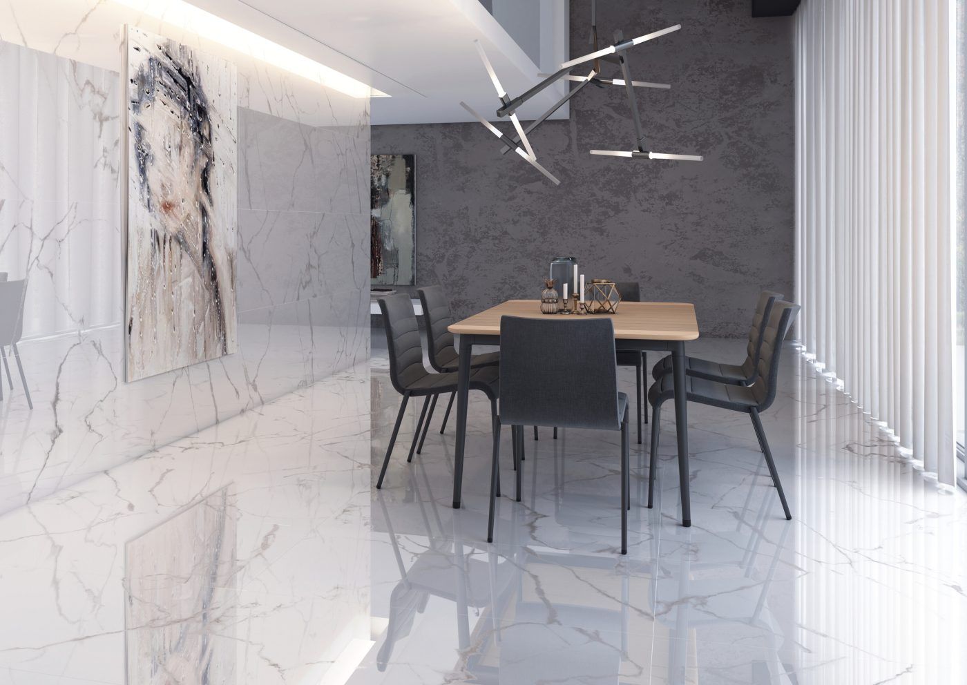 Cifre Ceramica Porcelain Stoneware Bianco Carrara Glossy 60 x 120 cm, Rectified