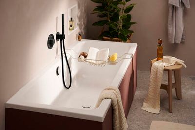 Hansgrohe Pulsify S 100 Hand Shower Tube 1 Jet EcoSmart in Brushed Black Chrome