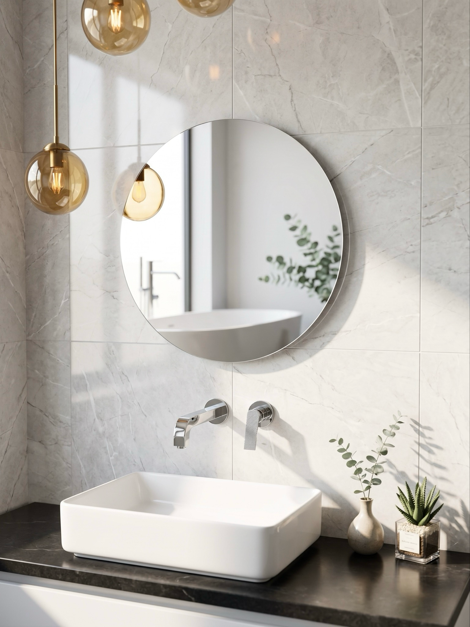 Miroir rond de salle de bains Ø60 cm - vue 2