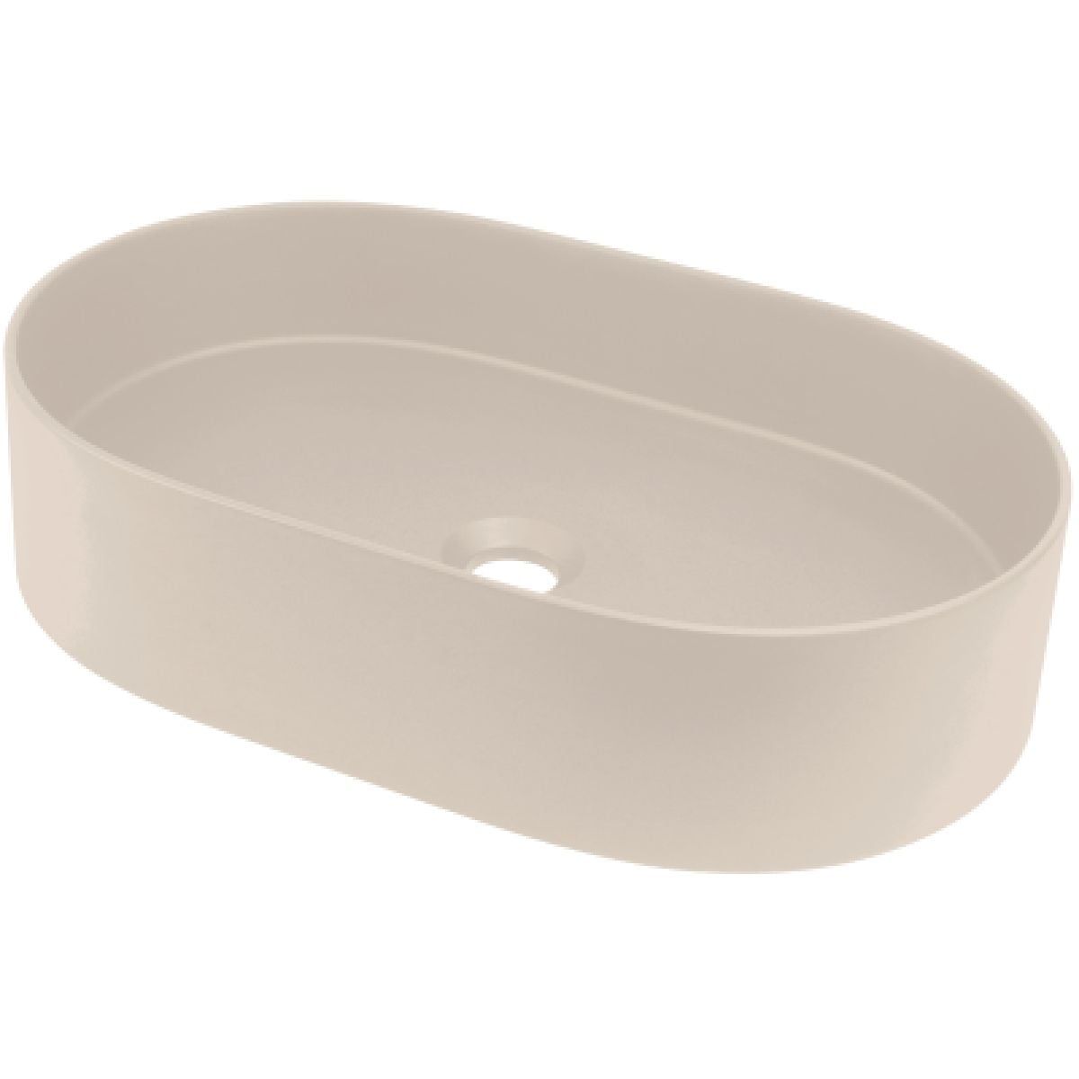 Oval Countertop Washbasin Deante Silia 55 x 35 cm in Beige