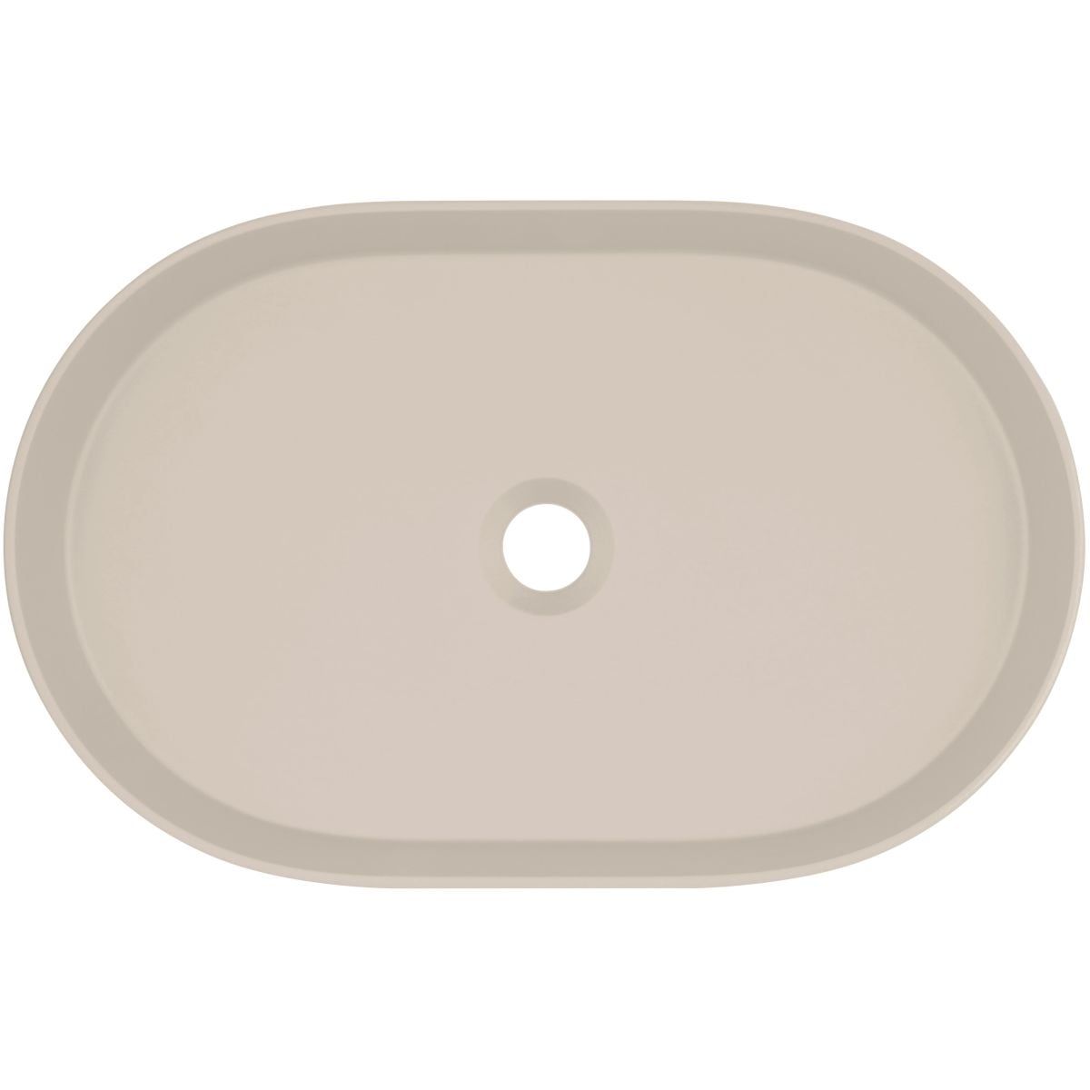 Oval Countertop Washbasin Deante Silia 55 x 35 cm in Beige