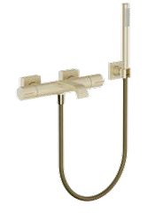 Mitigeur thermostatique de bain/douche THG avec douchette, support et flexible- Collection "Obione"