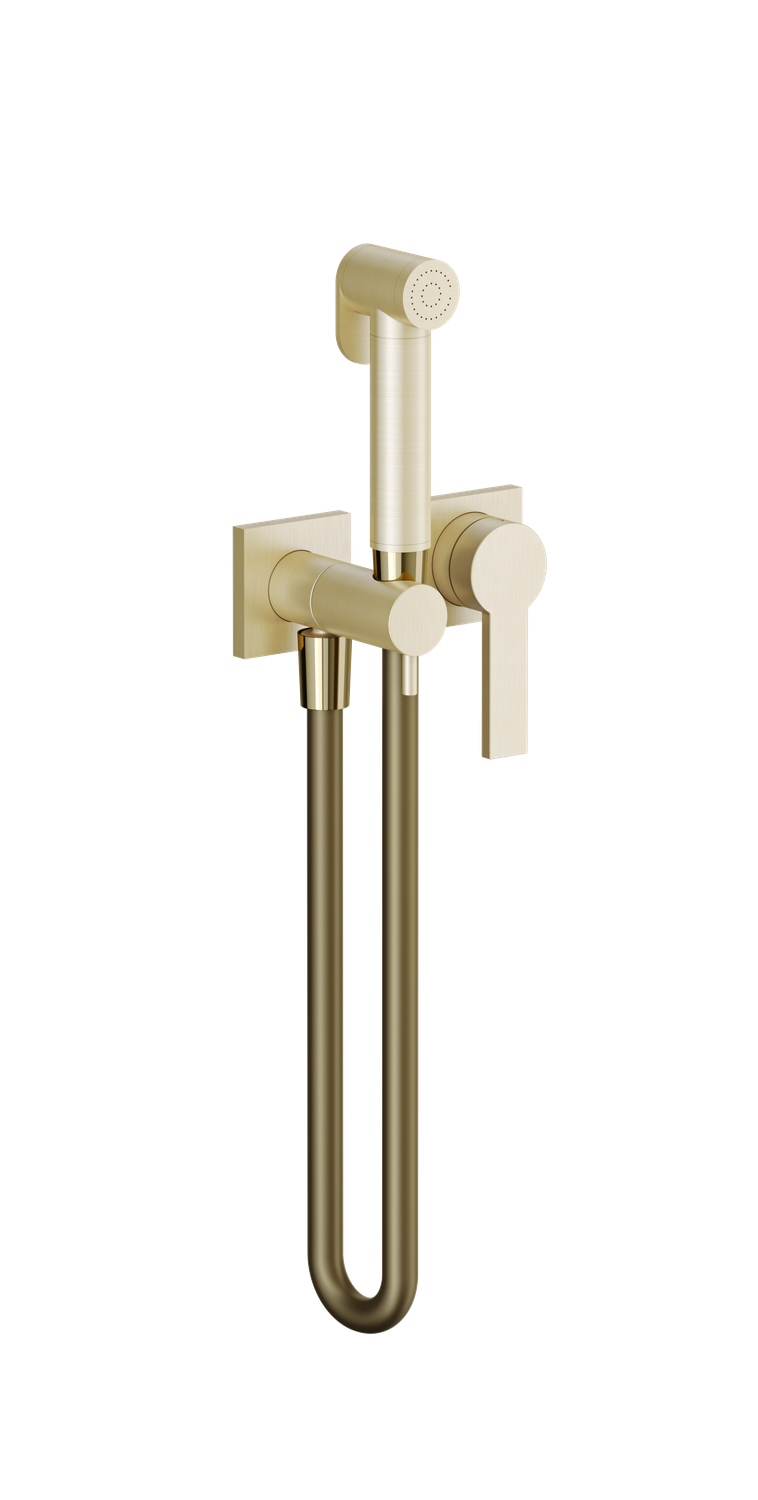 Ensemble hygiénique de WC THG avec douchette à gâchette, flexible et butée de sécurité intégrée sur sortie murale - Collection "Obione" — vue 4