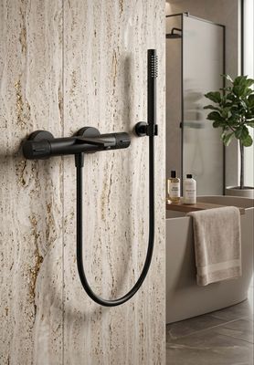 Wall-mounted THG thermostatic bath/shower mixer - "Alose" Collection Wall-mounted THG thermostatic bath/shower mixer - "Alose" Collection