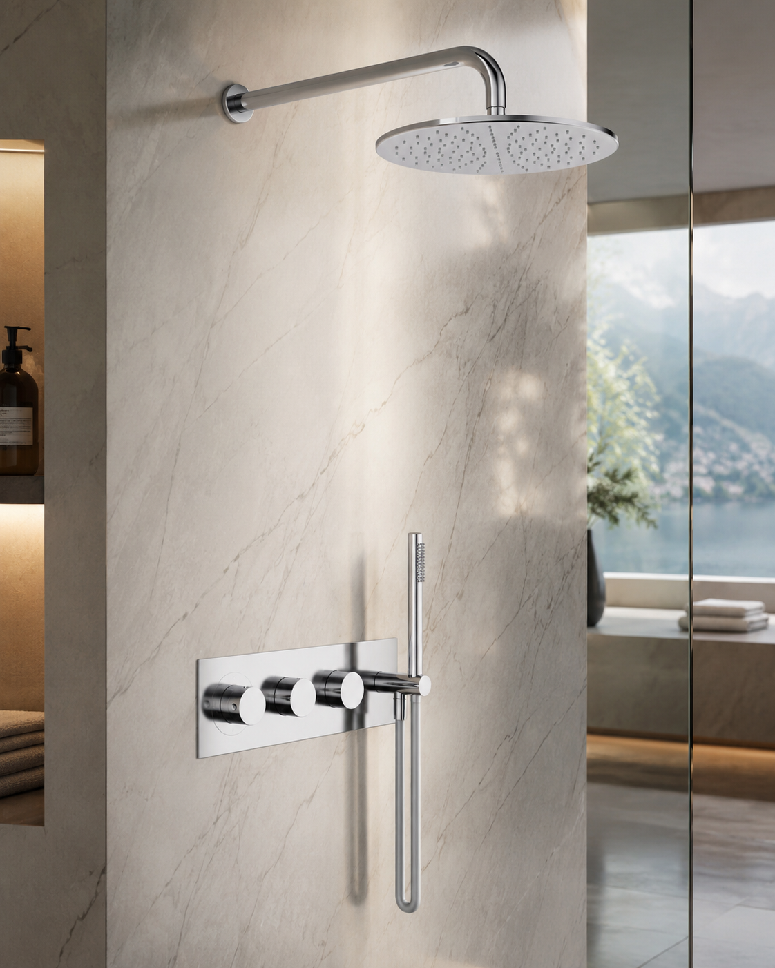 Ensemble de douche thermostatique encastré THG - Collection "Alose" - vue 8