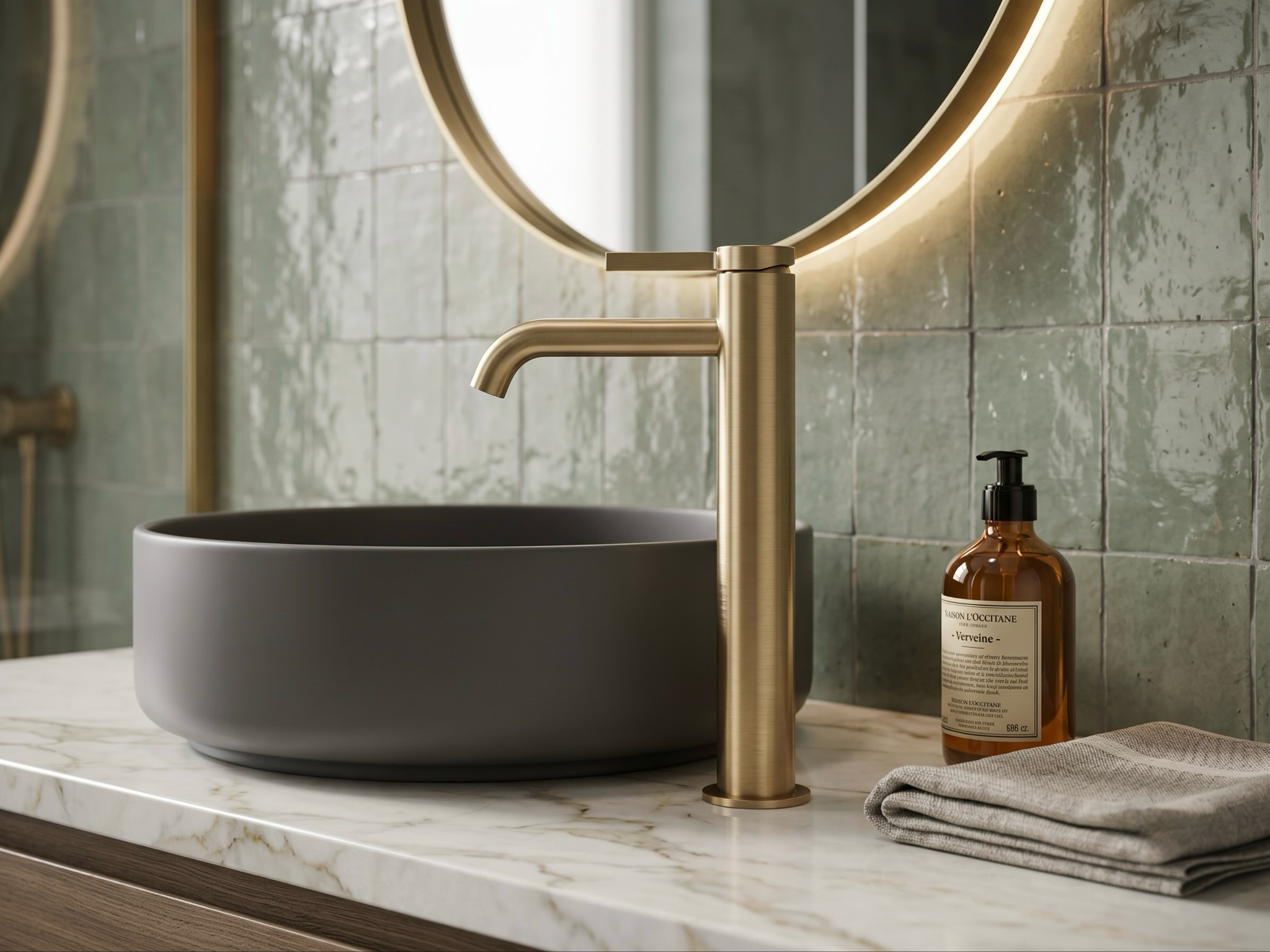 Mitigeur de lavabo rehaussé THG avec vidage - Collection "Estran" - vue 6