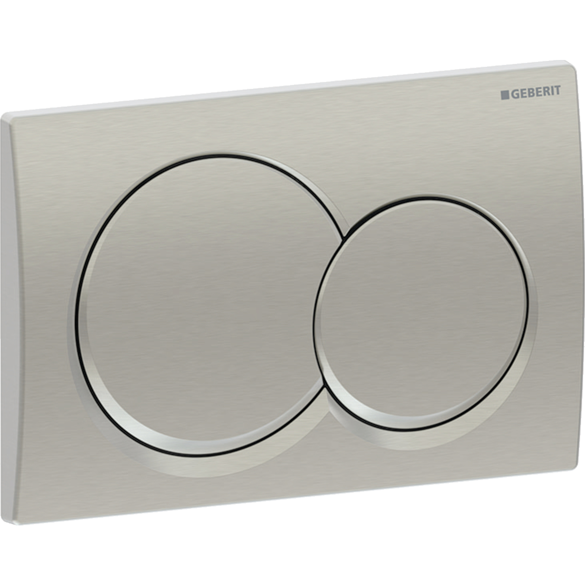 Plaque de déclenchement Alpha01 round PVD nickel brossé - vue 2