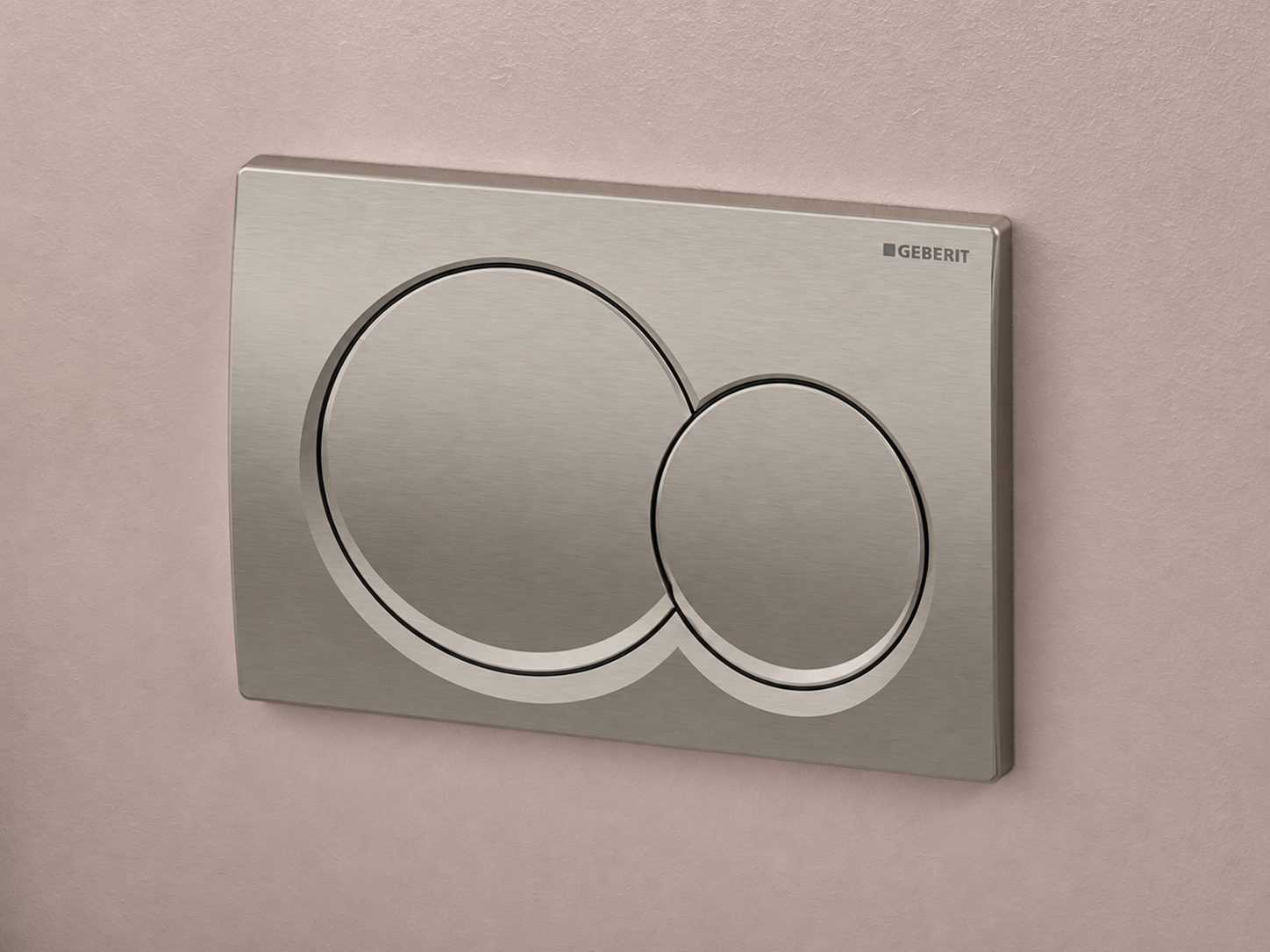 Plaque de déclenchement Alpha01 round PVD nickel brossé