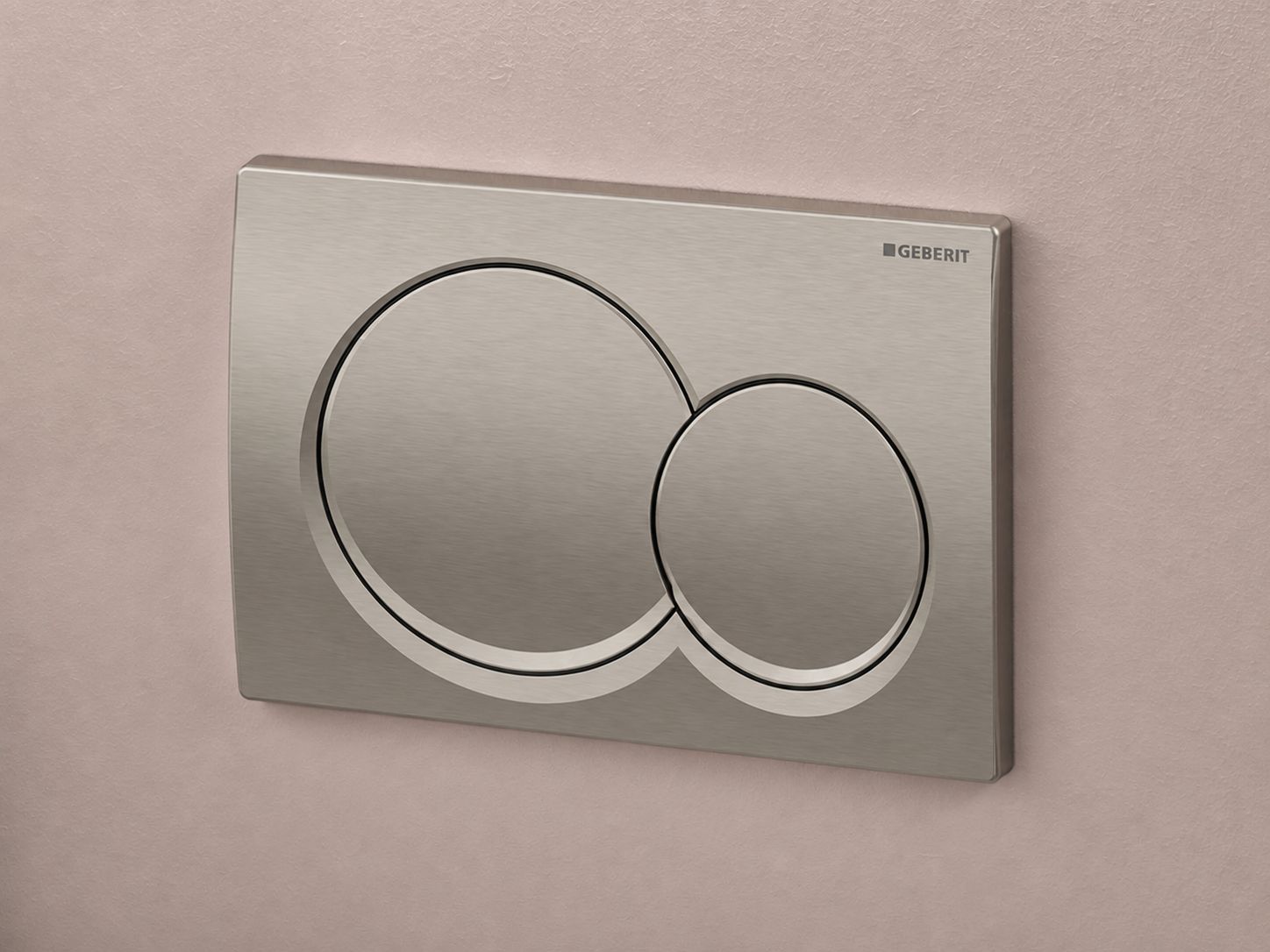 Plaque de déclenchement Alpha01 round PVD nickel brossé