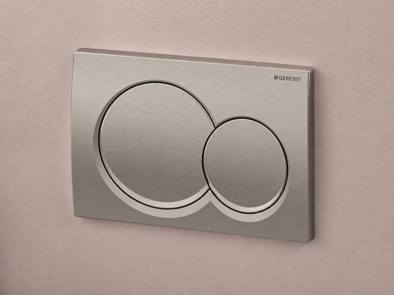 Plaque de déclenchement Alpha01 round PVD nickel brossé