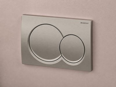 Plaque de déclenchement Alpha01 round PVD nickel brossé