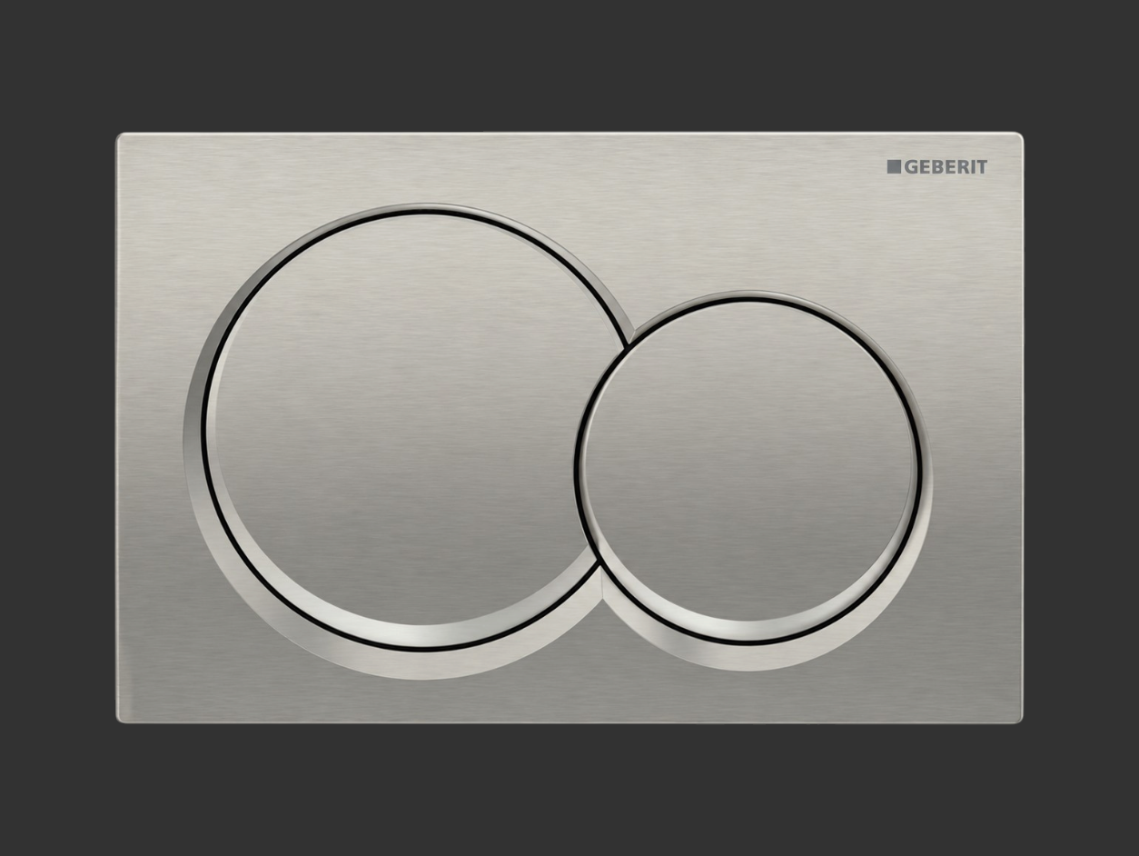 Plaque de déclenchement Alpha01 round PVD nickel brossé