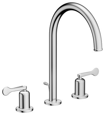AXOR Archivio 190 3-Hole Basin Mixer with Pull Rod and Drain, Lever Handles