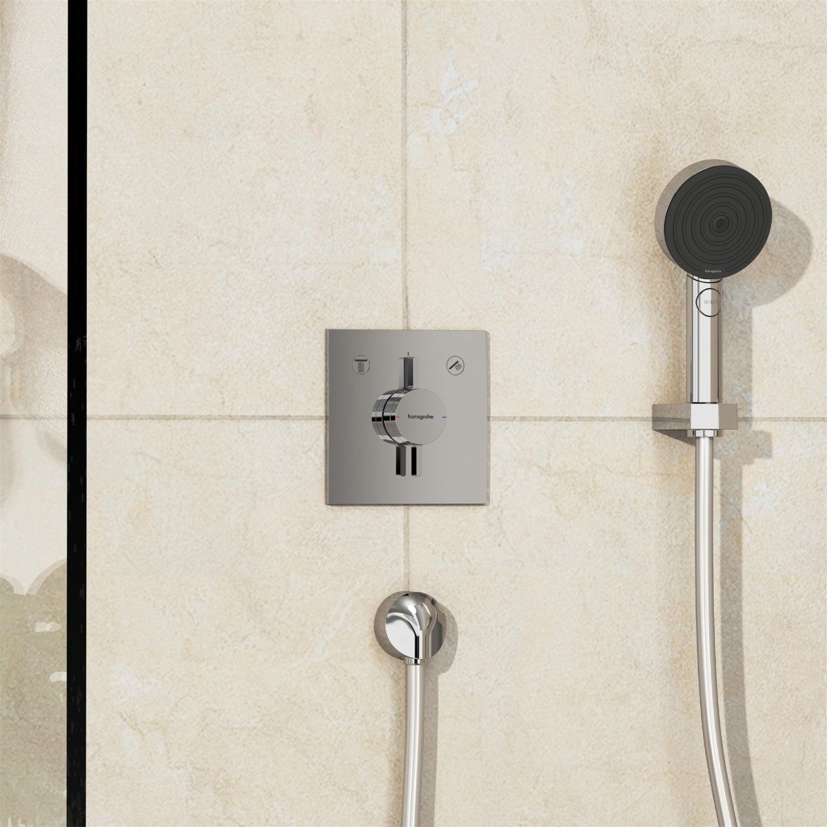 Set de finition pour mitigeur mécanique encastré Hansgrohe DuoTurn E avec 2 fonctions - vue 2
