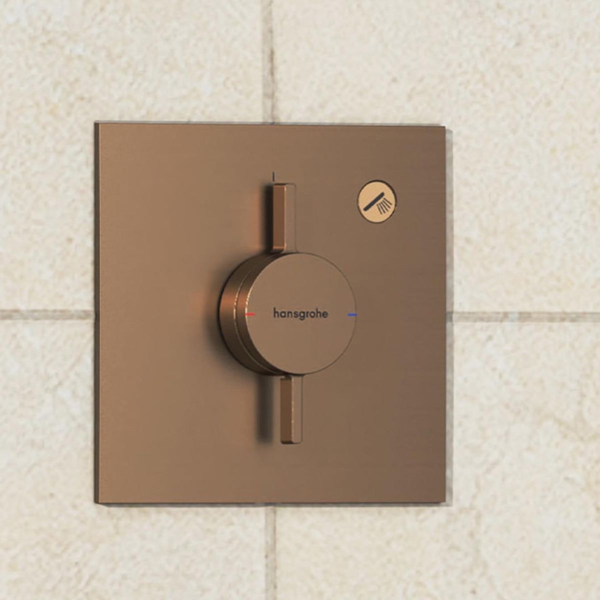 Set de finition pour mitigeur mécanique encastré Hansgrohe DuoTurn E avec 1 fonction en bronze brossé — vue 2