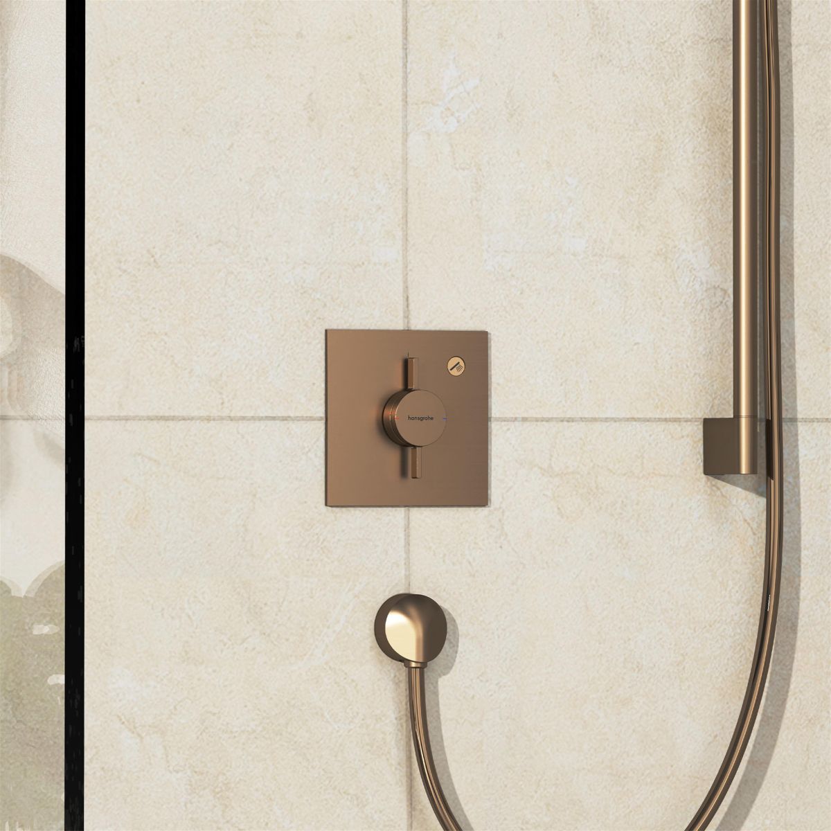 Set de finition pour mitigeur mécanique encastré Hansgrohe DuoTurn E avec 1 fonction en bronze brossé — vue 3