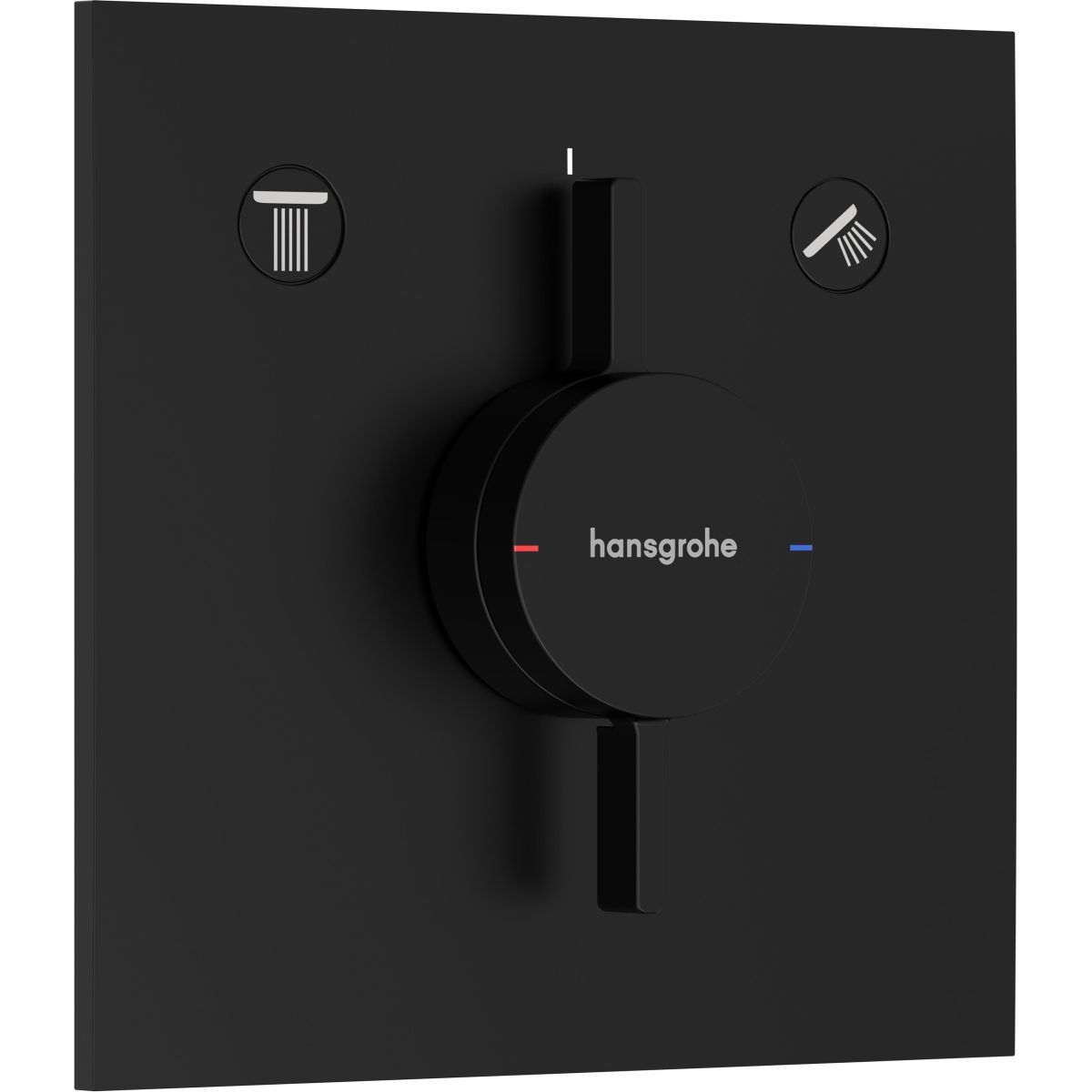 Set de finition pour mitigeur mécanique encastré Hansgrohe DuoTurn E avec 2 fonctions en noir mat