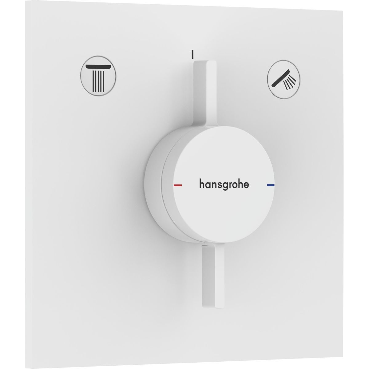 Set de finition pour mitigeur mécanique encastré Hansgrohe DuoTurn E avec 2 fonctions en blanc mat