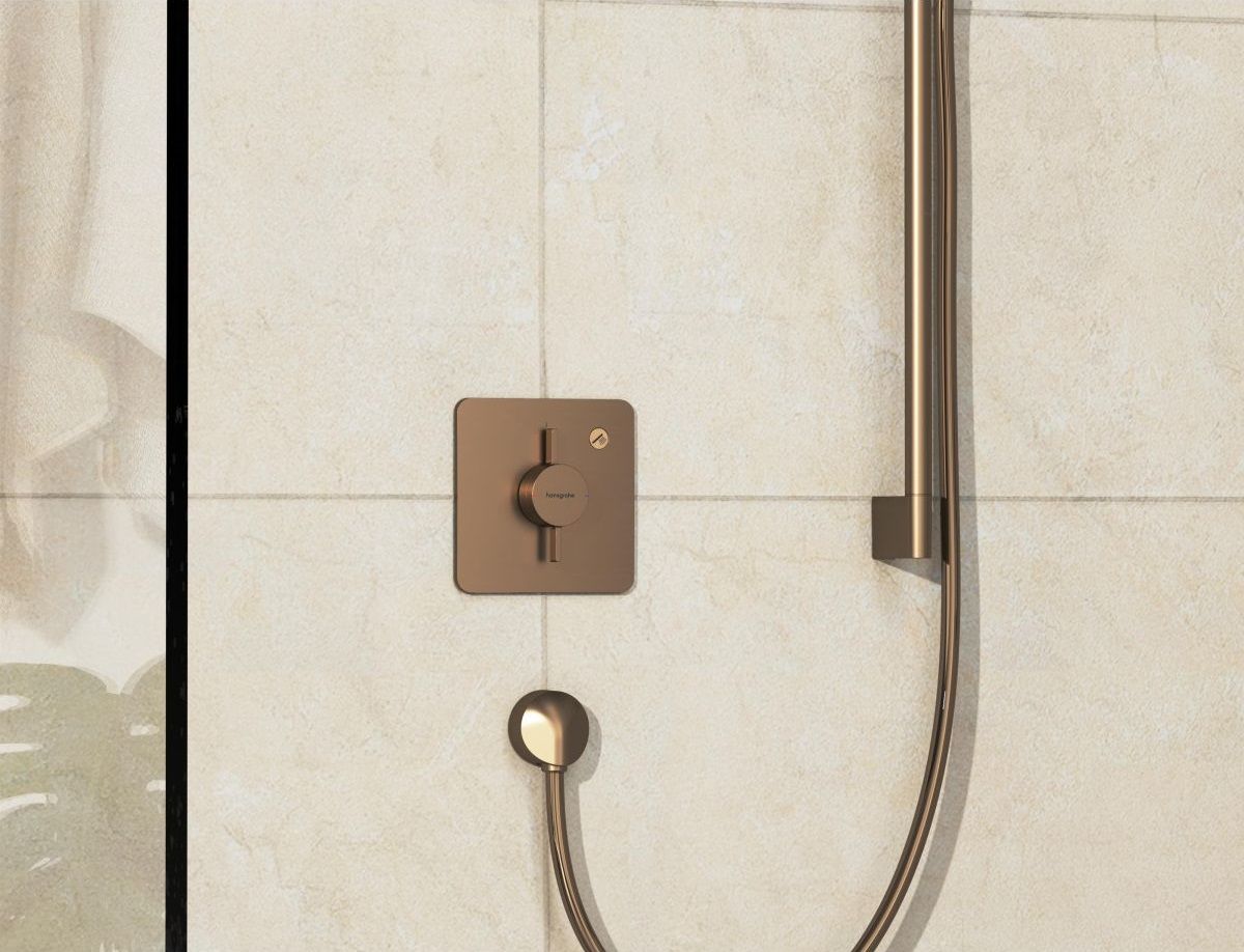 Set de finition pour mitigeur mécanique encastré Hansgrohe DuoTurn Q avec 1 fonction en bronze brossé — vue 2