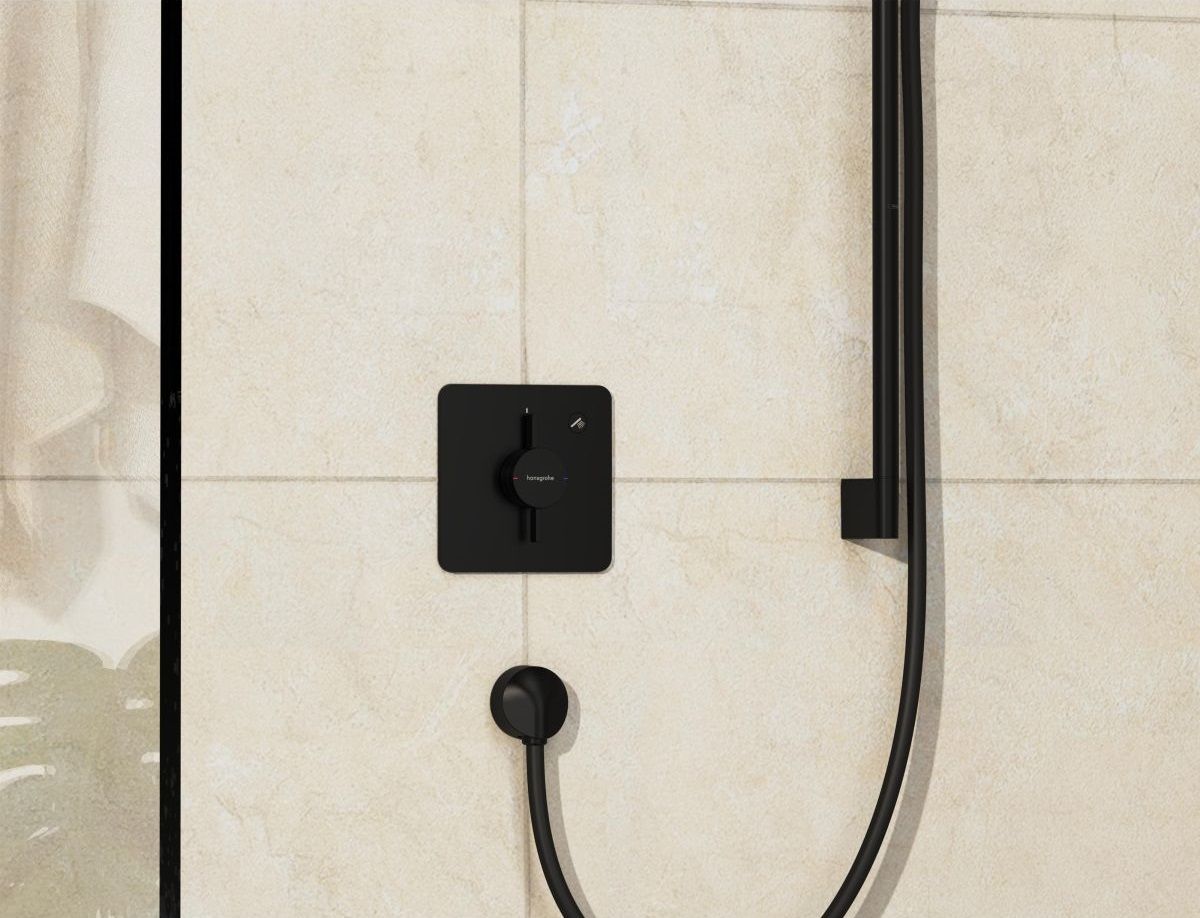 Set de finition pour mitigeur mécanique encastré Hansgrohe DuoTurn Q avec 1 fonction en noir mat — vue 2