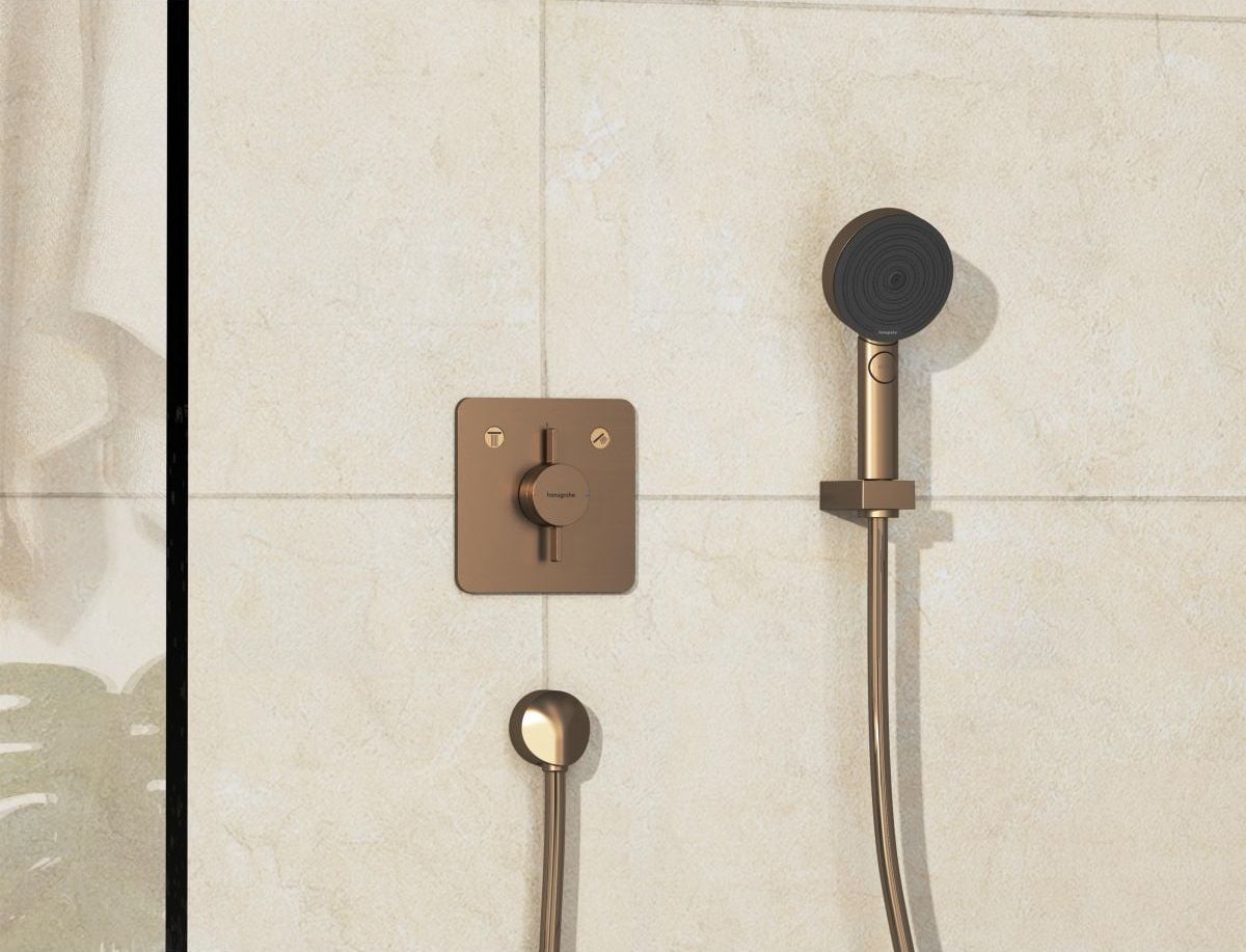 Set de finition pour mitigeur mécanique encastré Hansgrohe DuoTurn Q avec 2 fonctions en bronze brossé — vue 2