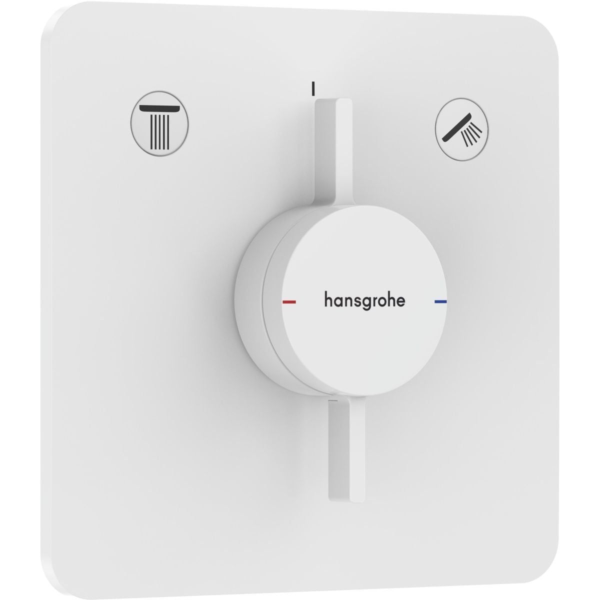 Set de finition pour mitigeur mécanique encastré Hansgrohe DuoTurn Q avec 2 fonctions en blanc mat