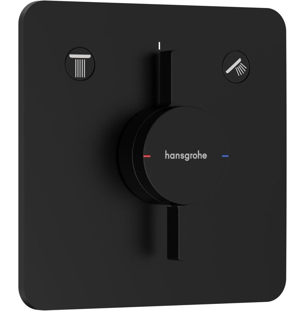 Set de finition pour mitigeur mécanique encastré Hansgrohe DuoTurn Q avec 2 fonctions en noir mat