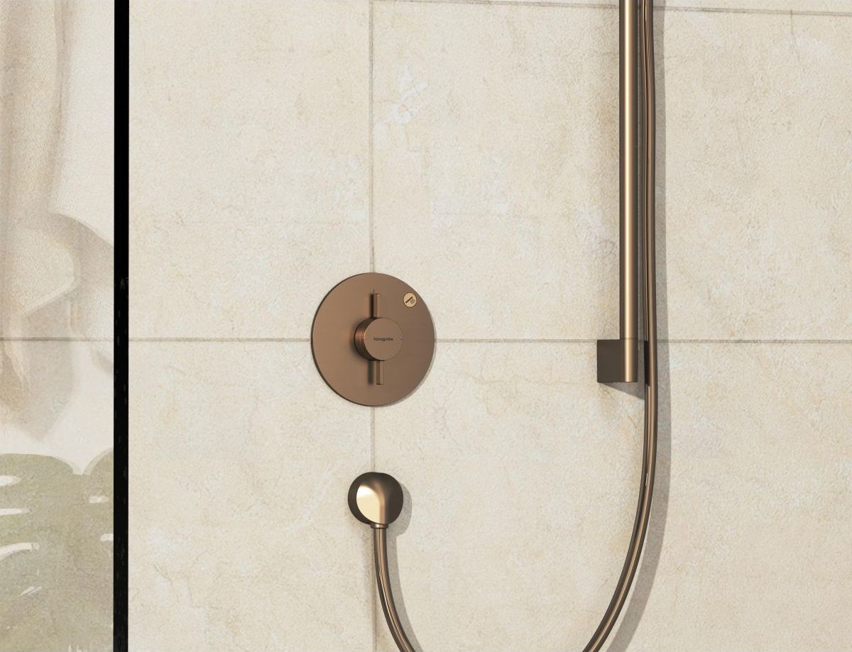 Set de finition pour mitigeur mécanique encastré Hansgrohe DuoTurn S avec 1 fonction en bronze brossé — vue 2