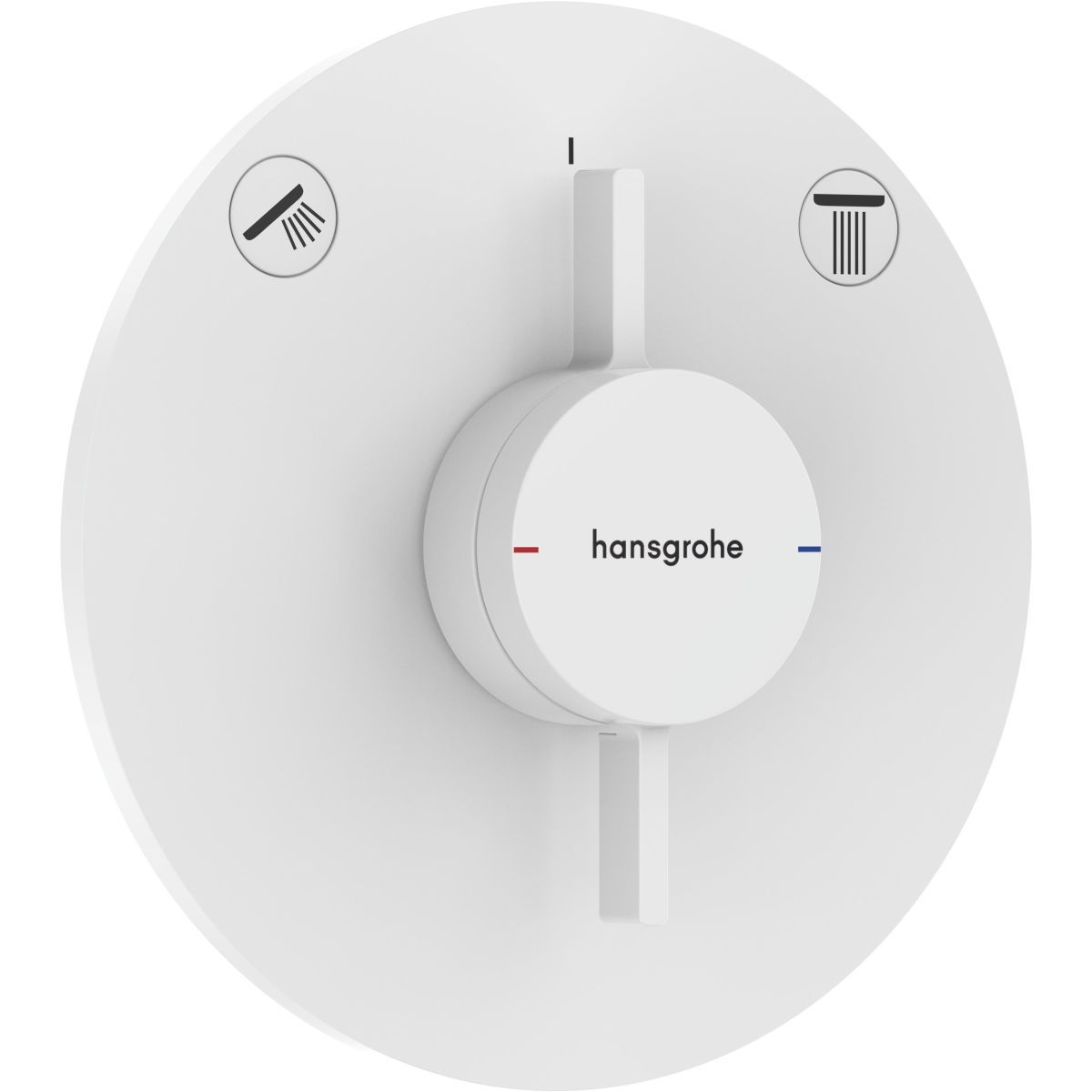Set de finition pour mitigeur mécanique encastré Hansgrohe DuoTurn S avec 2 fonctions en blanc mat