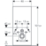 Panneau sanitaire Geberit Monolith pour WC suspendu, 101 cm / Verre menthe