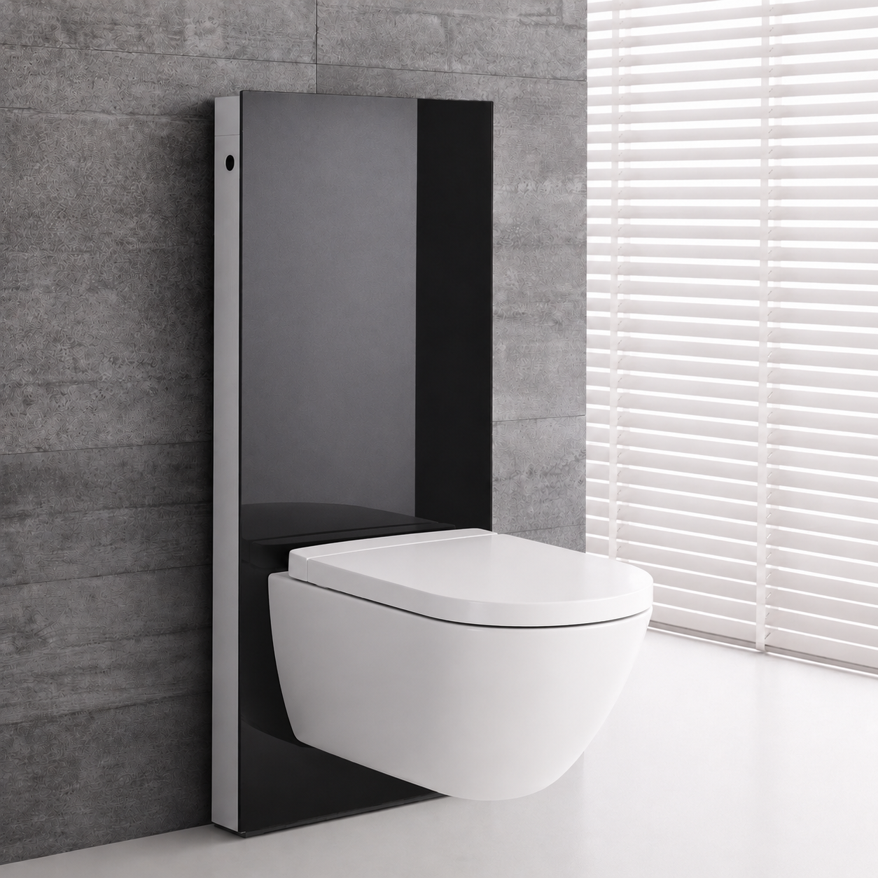 Panneau sanitaire Geberit Monolith pour WC suspendu, 101 cm / Verre noir - vue 2