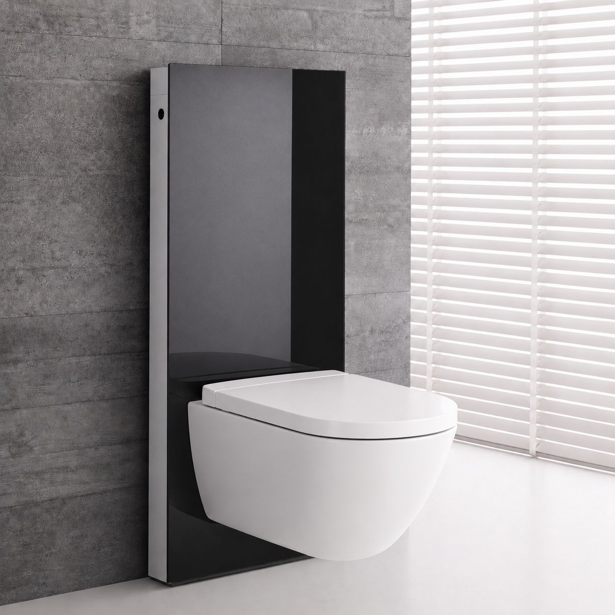 Panneau sanitaire Geberit Monolith pour WC suspendu, 101 cm / Verre noir