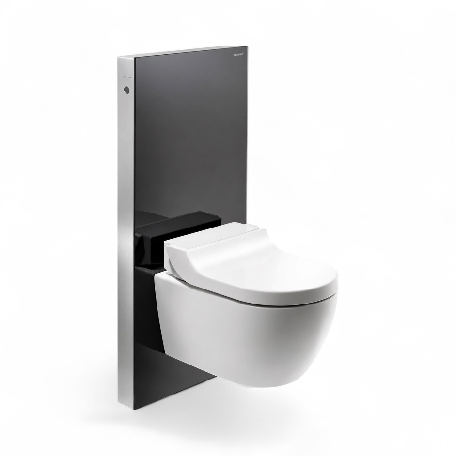 Panneau sanitaire Geberit Monolith pour WC suspendu, 101 cm / Verre noir
