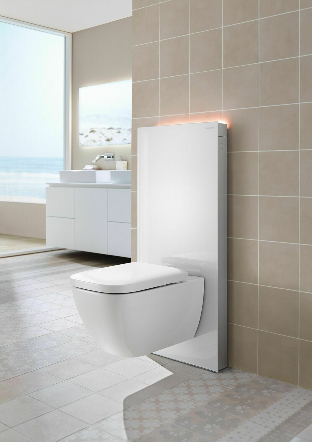 Panneau sanitaire Geberit Monolith PLUS pour WC suspendu / Verre blanc