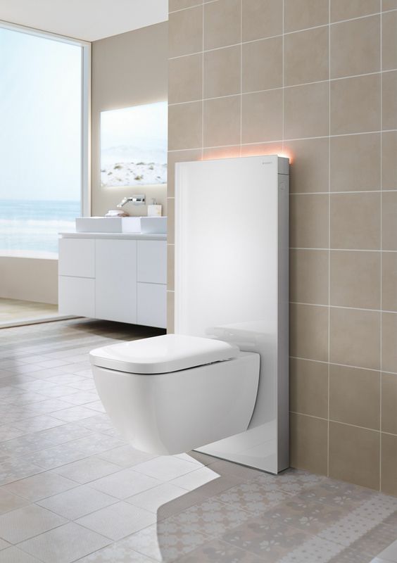 Panneau sanitaire Geberit Monolith PLUS pour WC suspendu / Verre blanc