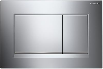 Geberit Sigma20 Square Flush Plate / Glossy Chrome - Design Strips: Matte Chrome