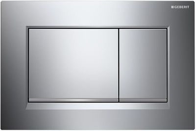 Geberit Sigma20 Square Flush Plate / Glossy Chrome - Design Strips: Matte Chrome