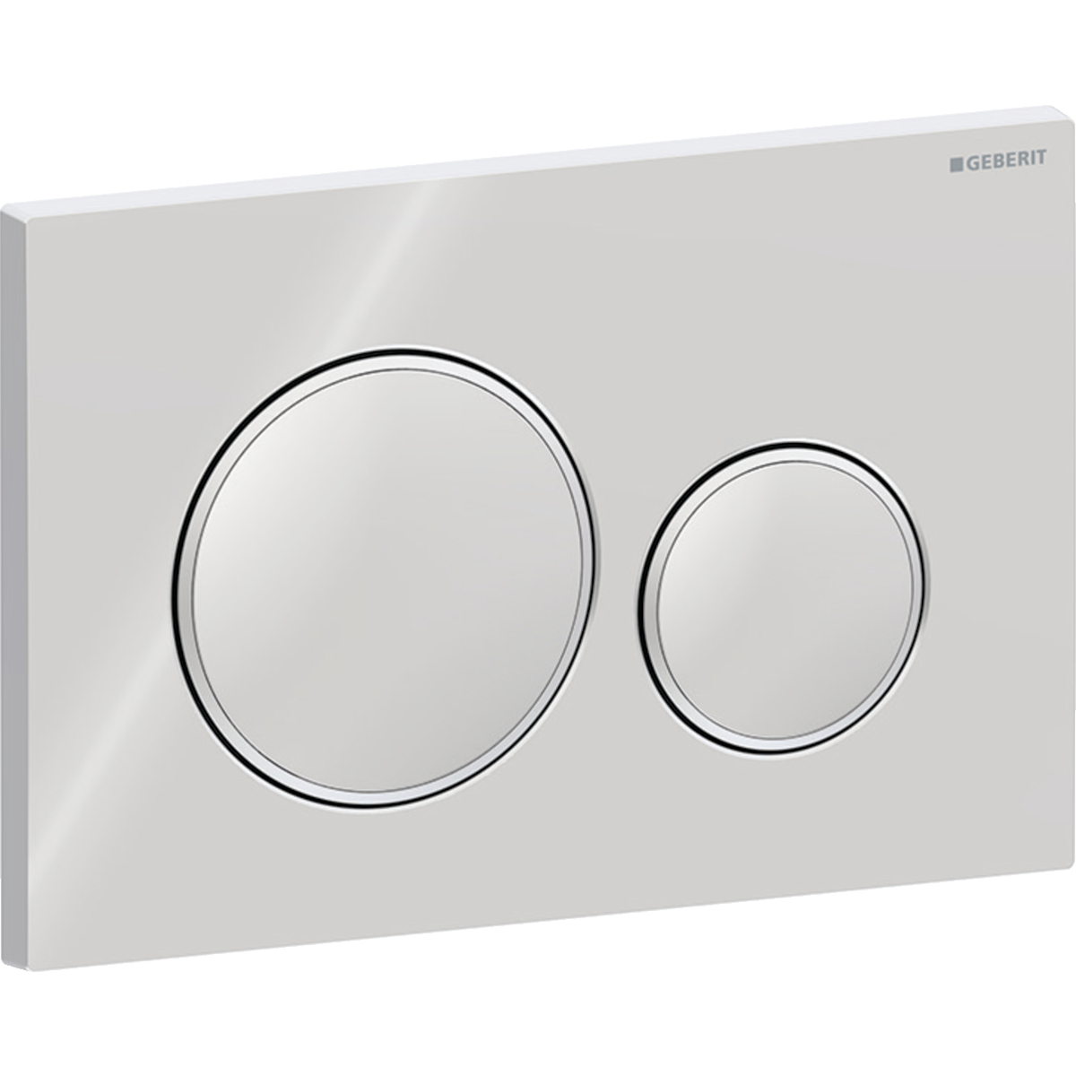 Plaque de déclenchement Geberit Sigma20 / Chromé brillant - anneaux design : chromé mat - vue 2